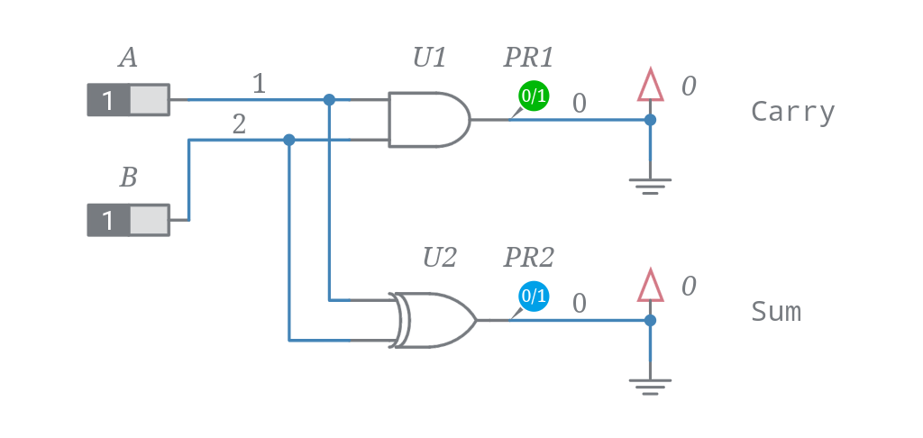 Half-Adder - Multisim Live