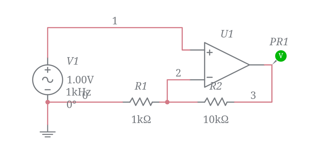 Non Inverting Amplifier Multisim Live