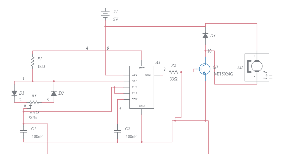 PWM para controle de motor CC - Multisim Live