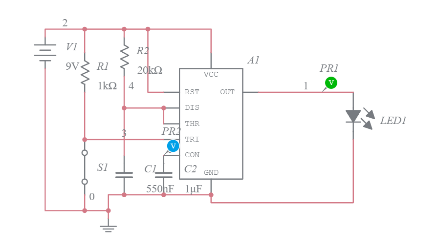 Monostable 555 Timer. - Multisim Live