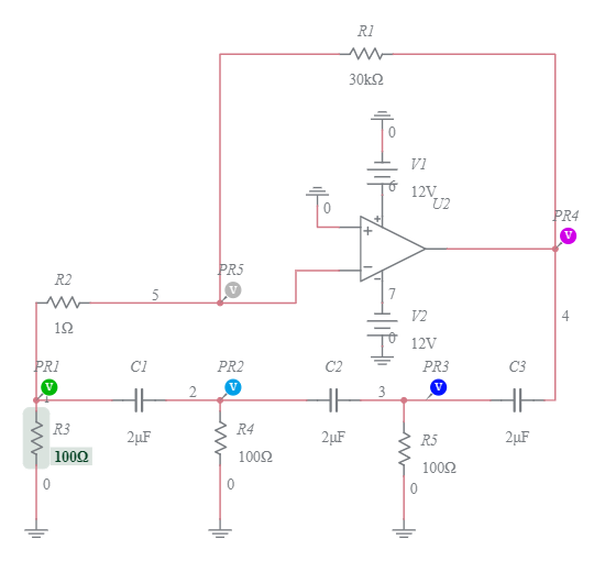 RC phase shift oscillator using op-amp - Multisim Live