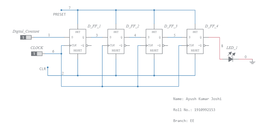 Copy of SISO Shift Register - Multisim Live