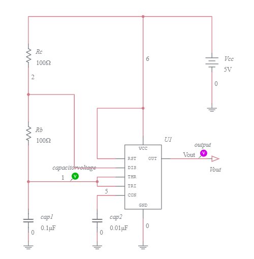 Astable Multivibrator Using 555 Timer - Multisim Live