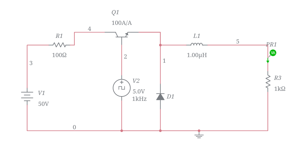 Step Down Chopper(Buck Converter) - Multisim Live