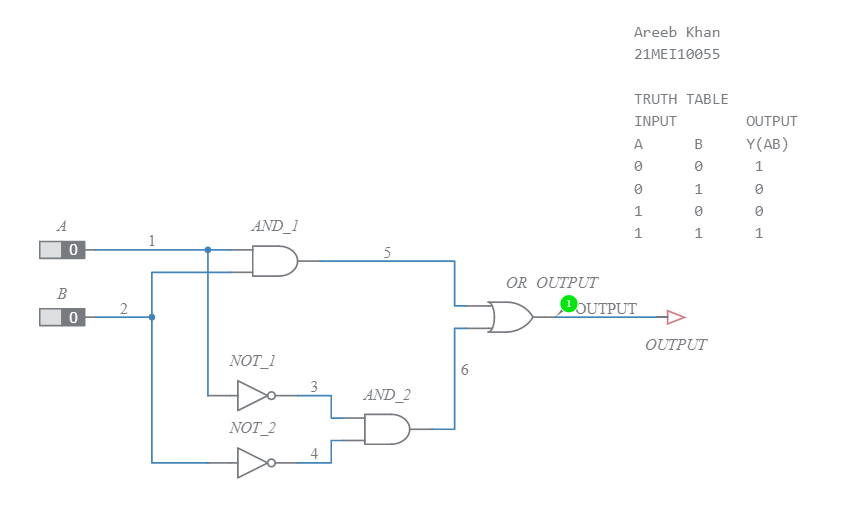 X-NOR Gate using AOI logic - Multisim Live