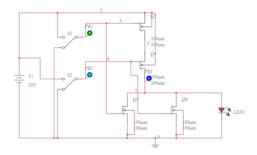 NOR Gate MOSFET - Multisim Live