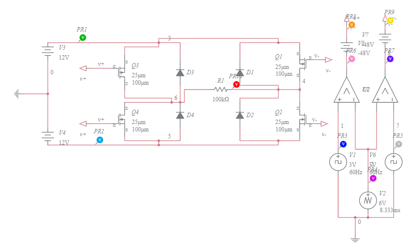 Inversor Dcac Monofásico Puente Completo Multisim Live 2316