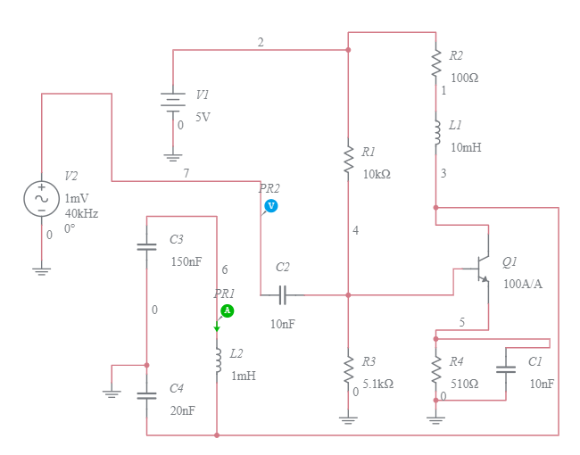 Colpitts Oscillator Circuit - Multisim Live