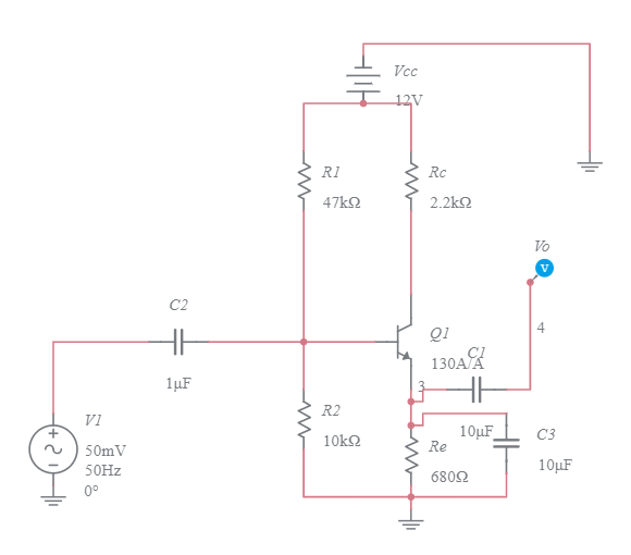 bjt-voltage divider bias - Multisim Live