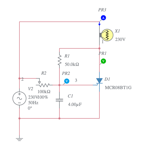 Thyristor SCR - Multisim Live