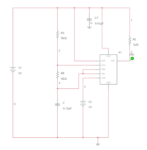 Control Frequency Timer 555 - Multisim Live