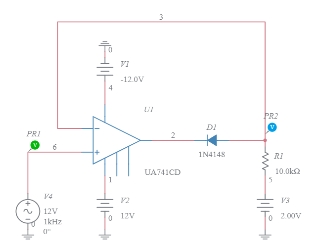 Clipper using Op-Amp - Multisim Live