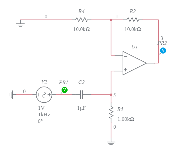 EXP 5 First Order High Pass Filter (1) - Multisim Live