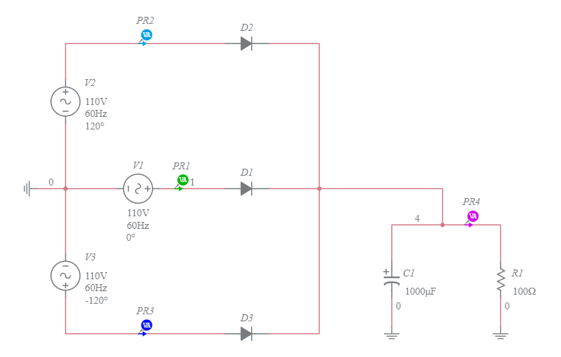 3-Phase Y Half-Wave Rectifier - Multisim Live