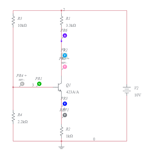 VOLTAGE DIVIDER BIAS BJT - Multisim Live