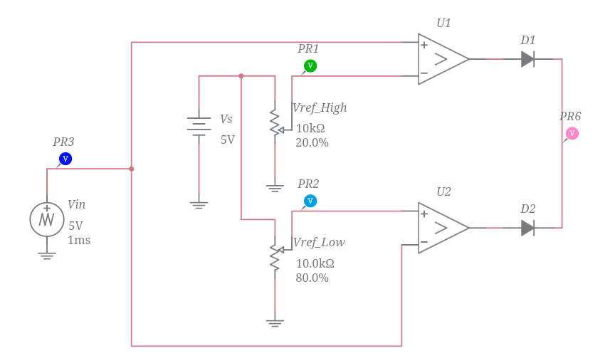 Window Comparator - Multisim Live