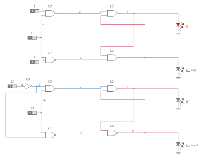 Flip Flop And D Flipflop Using Nand Gate Multisim Live