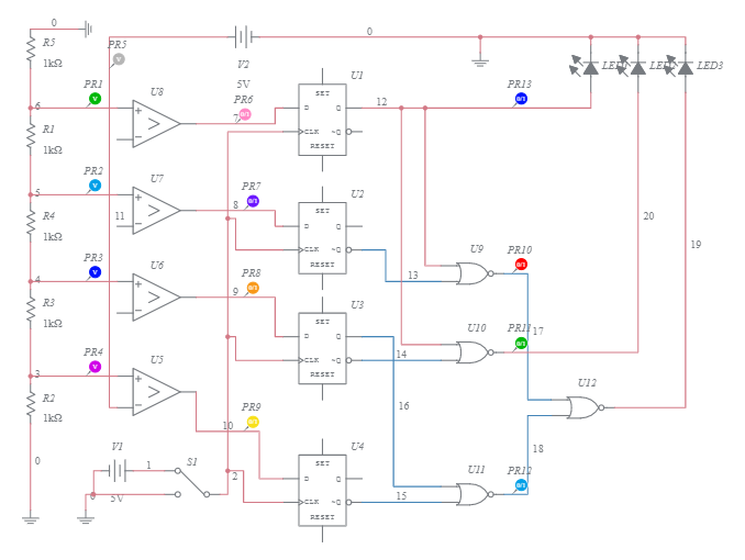 Copy of Flip-Flop D - Multisim Live