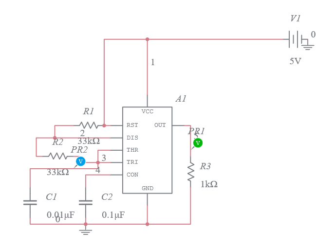 Astable multivibrator using 555 timer - Multisim Live