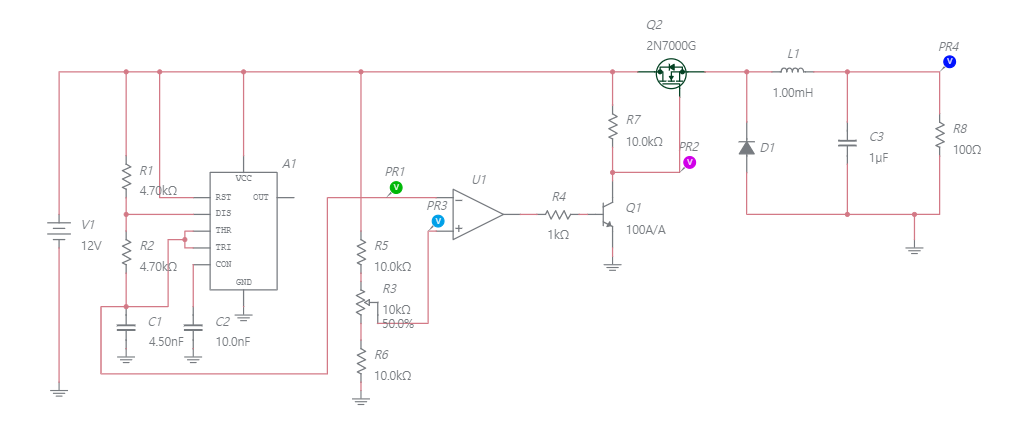 buck converter with timer 555 - Multisim Live