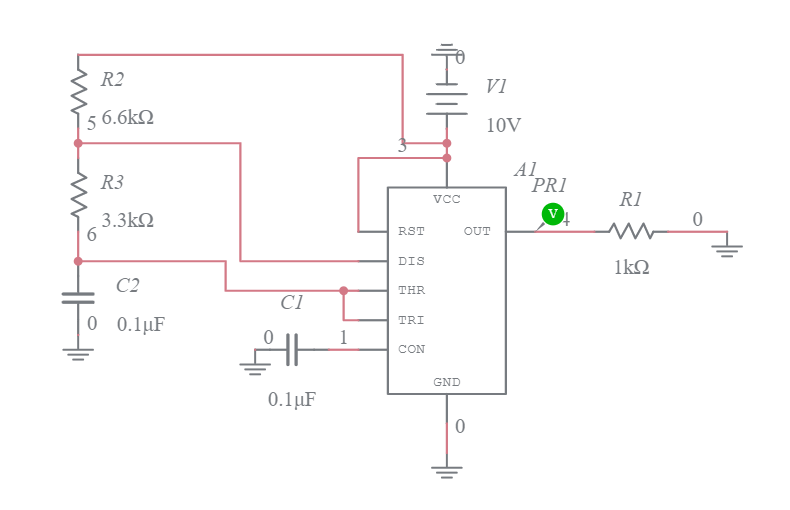 Astable multivibrator using 555 IC - Multisim Live