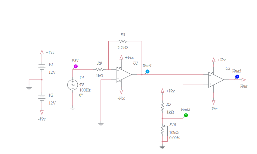 OP-AMP Comparator - Multisim Live