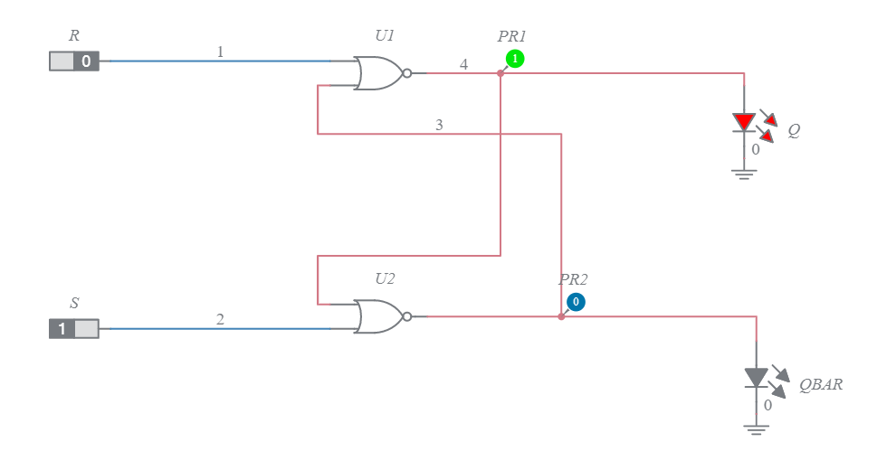 SR latch NOR gate - Multisim Live