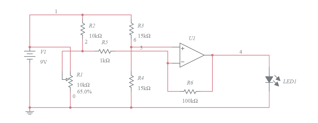 led control using ic 741 op amp - Multisim Live