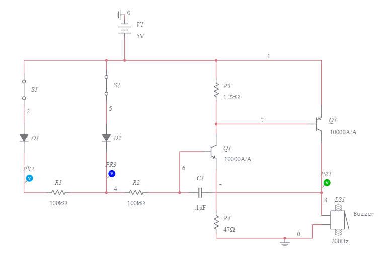 BURGLAR ALARM CIRCUIT - Multisim Live