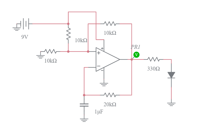 LM358 Single Supply (0-9V) Astable Multivibrator - Multisim Live