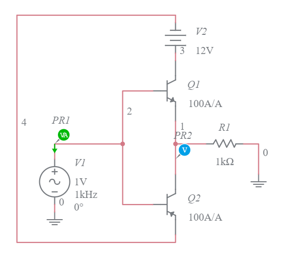 Class B Amplifier - Multisim Live