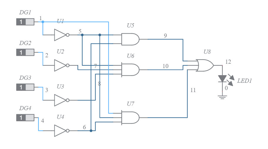 LAB - 5 (DEGITAL DESIGN ) - Multisim Live