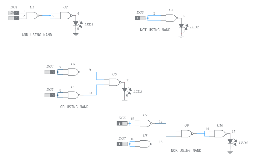 Using Nand Creating Logic Gates Multisim Live 0471