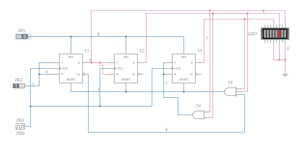 3.3.1 MOD-6 Counter 0-5 - Multisim Live