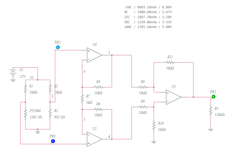 Wheatstone Bridge INA - Multisim Live