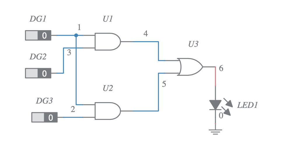 Rangkaian Kombinasional Input Lebih Sama Dengan 5 - Multisim Live