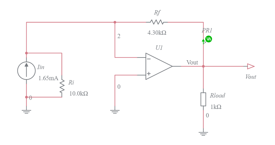 Transresistance amplifier - Multisim Live