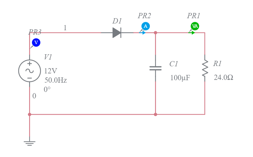 Half-wave Rectifier Circuit - Multisim Live