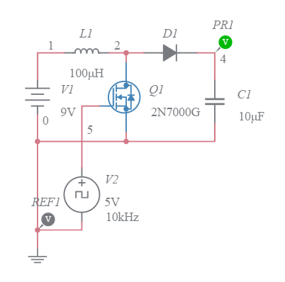 Step-down converter 20...40V x 0.1A MC34063 - Multisim Live