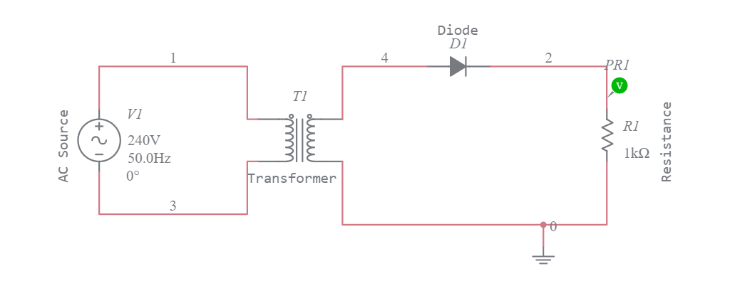 Half-wave Rectifier Circuit - Multisim Live