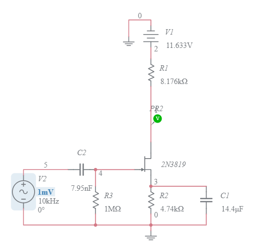 JFET Amplifier - Multisim Live