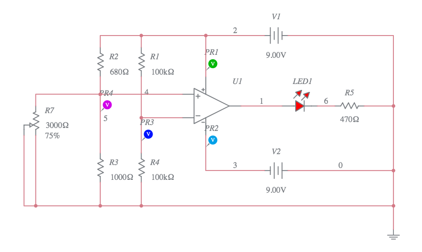 Designing A Sensor Circuit LM741 - Multisim Live