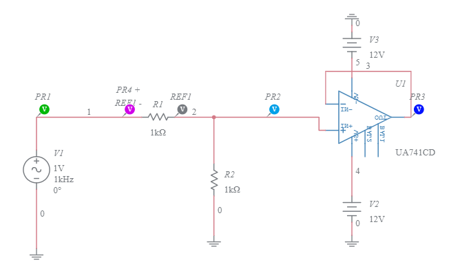 Amplificador operacional LM741 - Multisim Live