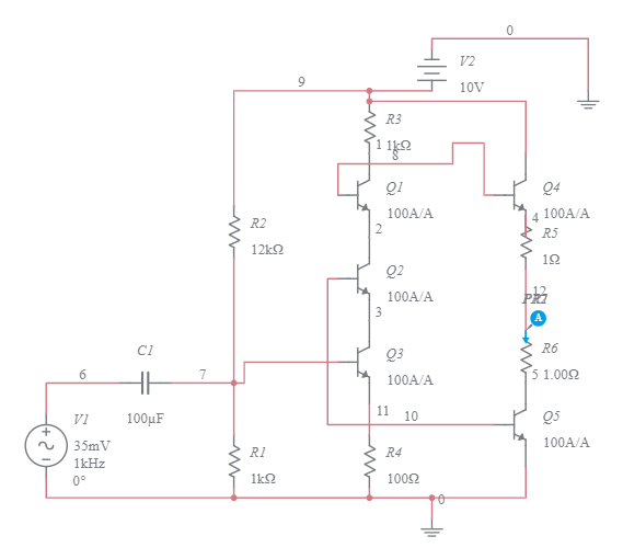 Class B Power Amplifier Multisim Live