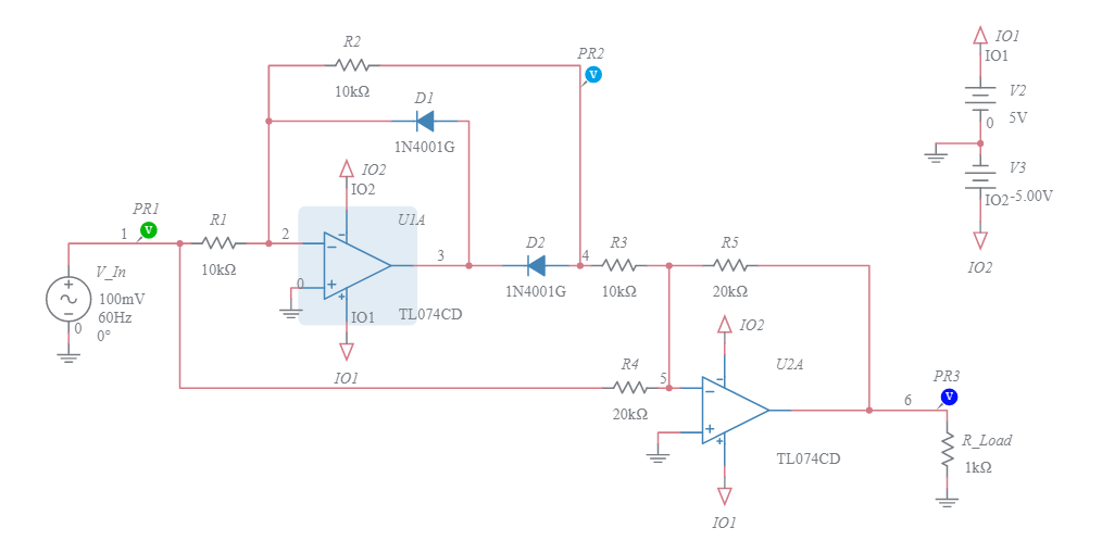 Precision Rectifiers - Multisim Live