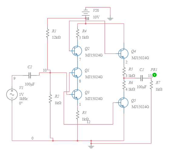 Class B Power Amplifier - Multisim Live