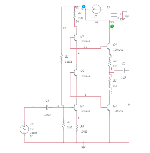 020 class b power amplifier - Multisim Live