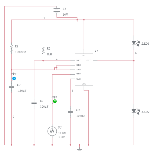 555 timer circuit - Multisim Live