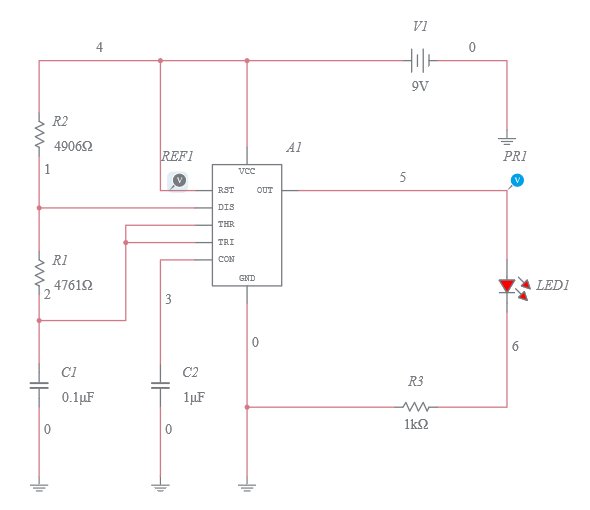 astable 555 oscillator circuit - Multisim Live