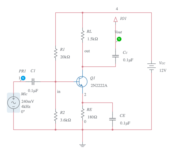 mic with amplifier EAEAT - Multisim Live